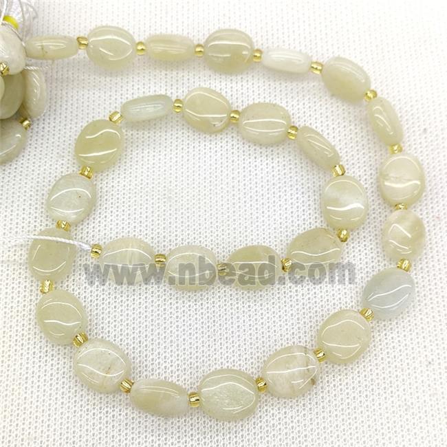 Natural White Moonstone Oval Beads