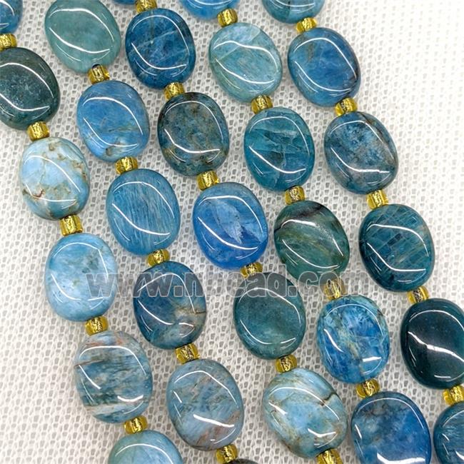 Natural Blue Apatite Oval Beads