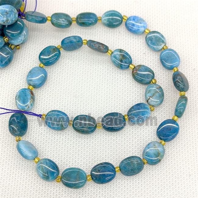 Natural Blue Apatite Oval Beads