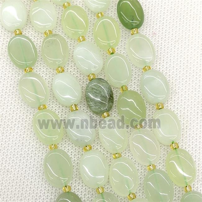 Natural New Mountain Jade Oval Beads Lt.green