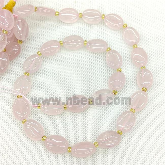 Natural Pink Rose Quartz Oval Beads