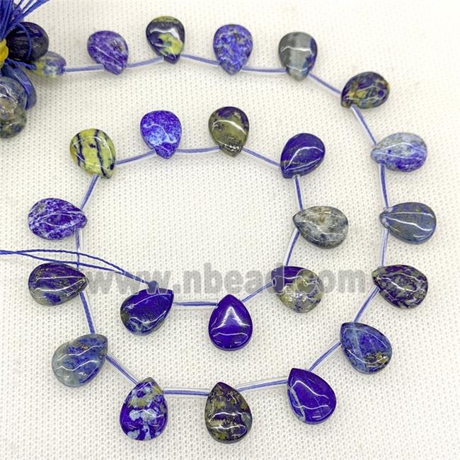 Natural Blue Lapis Lazuli Beads Smooth Teardrop Blue Topdrilled