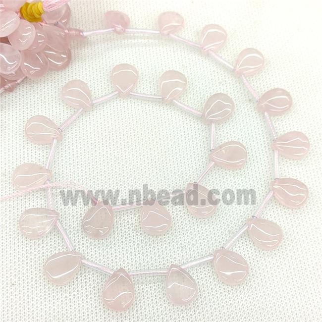 Natural Pink Rose Quartz Beads Topdrilled Teardrop