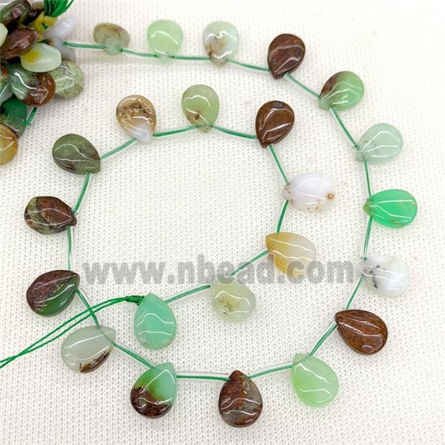 Natural Australian Chrysoprase Beads Green Topdrilled Teardrop