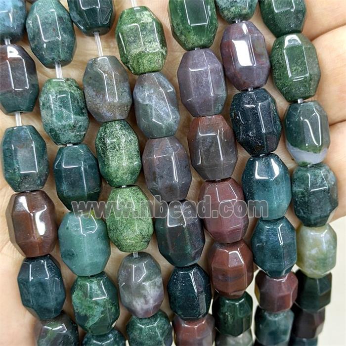 Natural Indian Agate Prism Beads Multicolor
