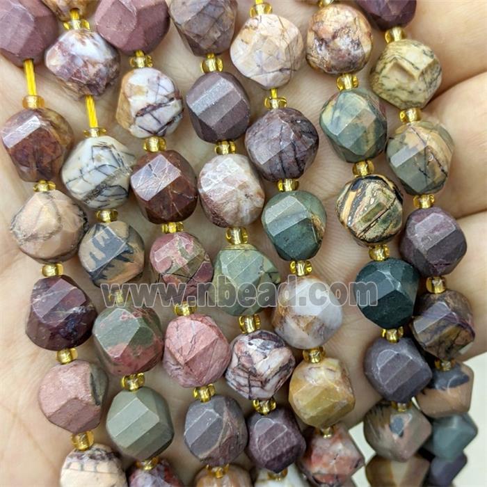 Picasso Jasper Twist Beads Multicolor
