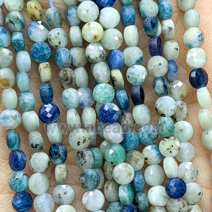 K11 Jasper Beads Faceted Circle Blue
