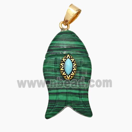 gemstone pendant pave zircon, eye, fish, gold plated