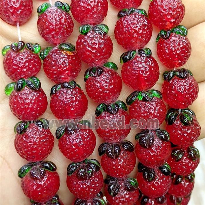 Lampwork Glass Lemon Beads Red