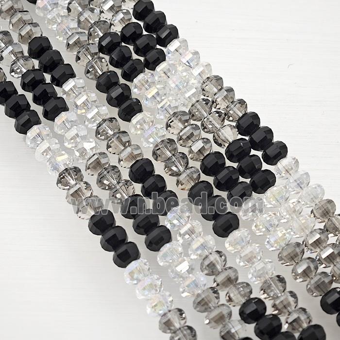 Crystal Glass Beads Faceted Rondelle Mixed Color