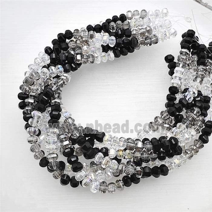 Crystal Glass Beads Faceted Rondelle Mixed Color