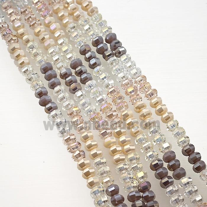 Crystal Glass Beads Faceted Rondelle Mixed Color