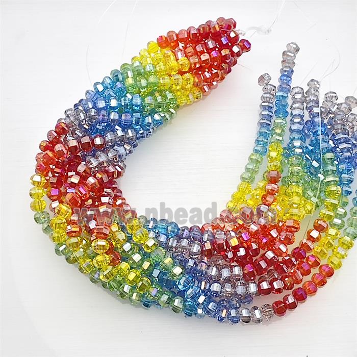 Crystal Glass Beads Faceted Rondelle Mixed Color