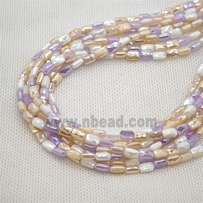 Crystal Glass Beads Faceted Rectangle Mixed Color