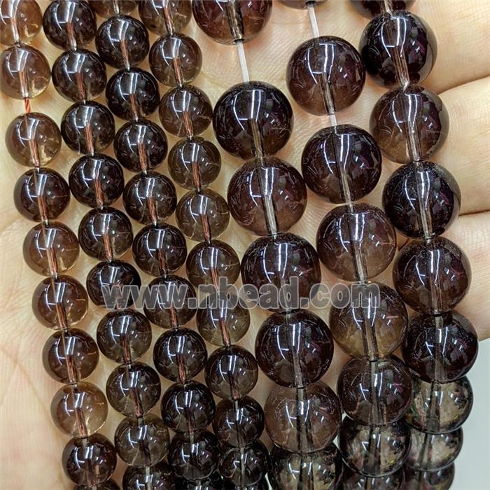 Smoky Glass Beads Smooth Round