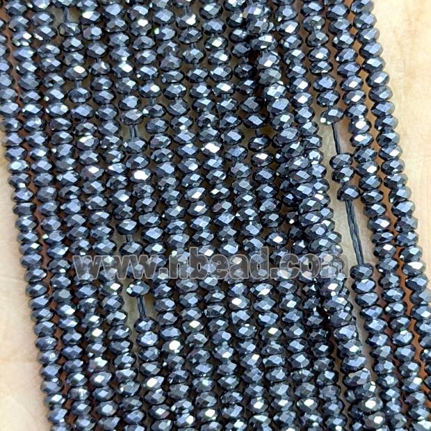 Black Hematite Beads Faceted Rondelle