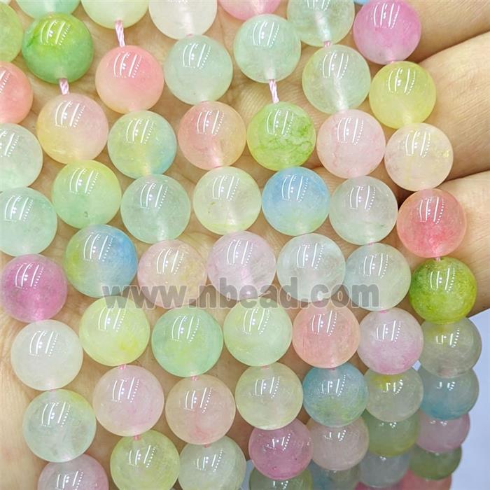 Quartzite Jade Round Beads Smooth Dye Mixed Color