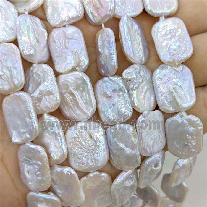 Baroque Style White Pearl Beads Rectangle