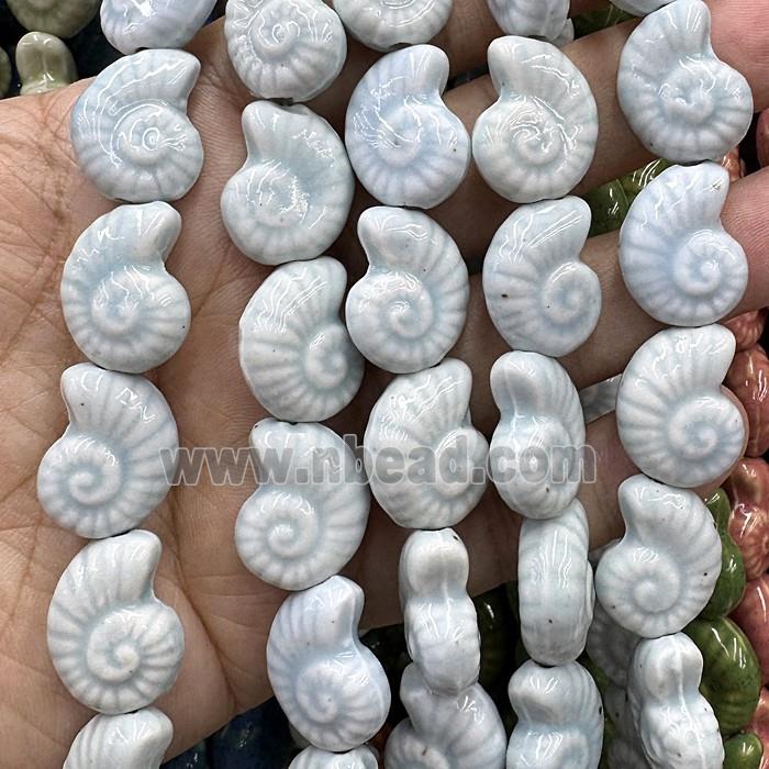 Porcelain Beads Gray Spiral Shell