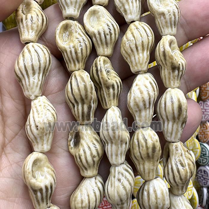 Porcelain Beads Oyster Shell Shaped Coffee