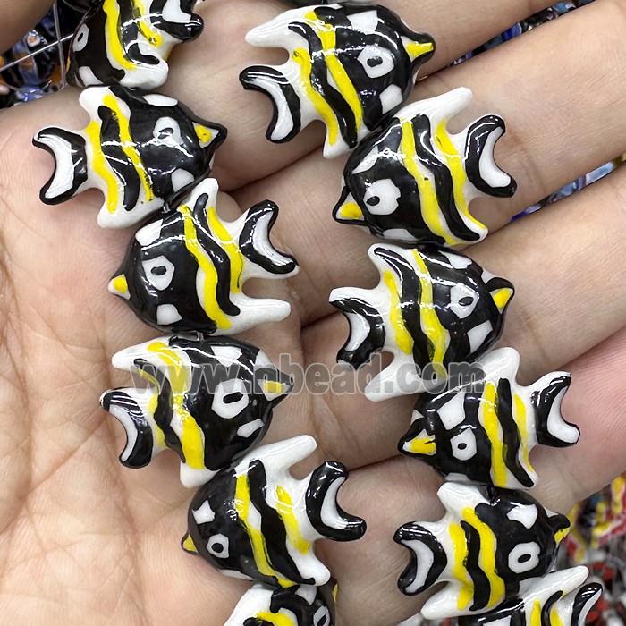 Porcelain Fish Beads Yellow