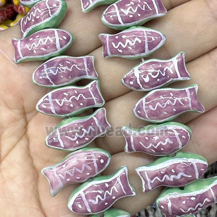 Porcelain Fish Beads Lilac