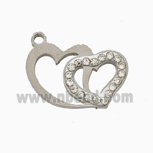 Raw Stainless Steel Star Pendant Pave Rhinestone