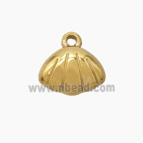 Stainless Steel Scallop Shell Pendant Gold plated