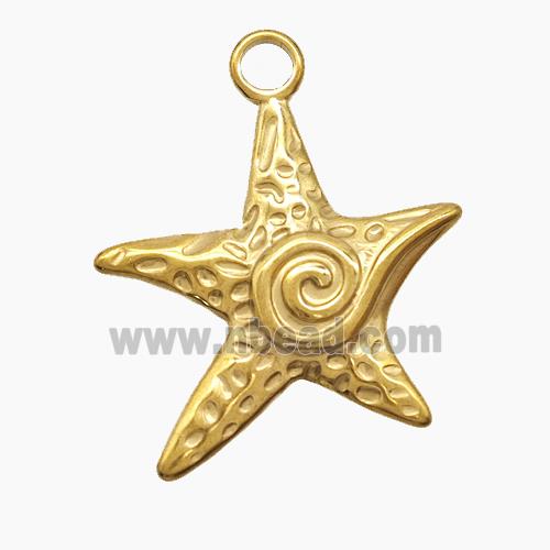 Stainless Steel Starfish Pendant Gold Plated