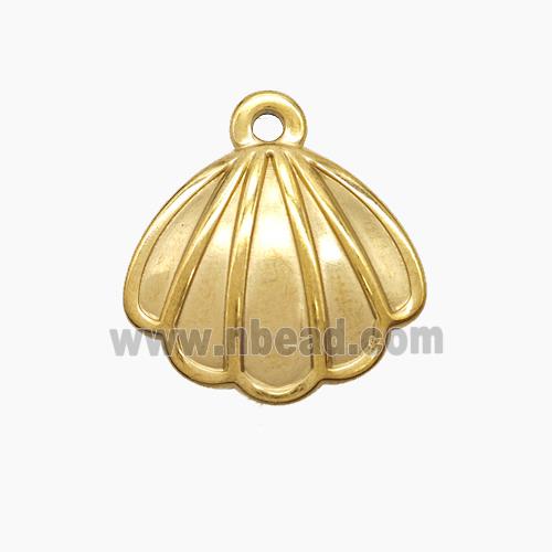 Stainless Steel Scallop Shell Pendant Gold Plated