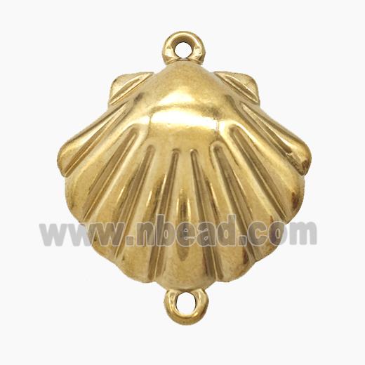Stainless Steel Scallop Shell Connector Gold Plated