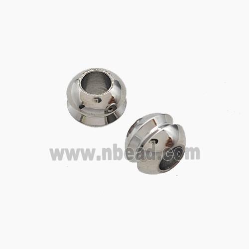 Raw Stainless Steel Rondelle Beads Large Hole