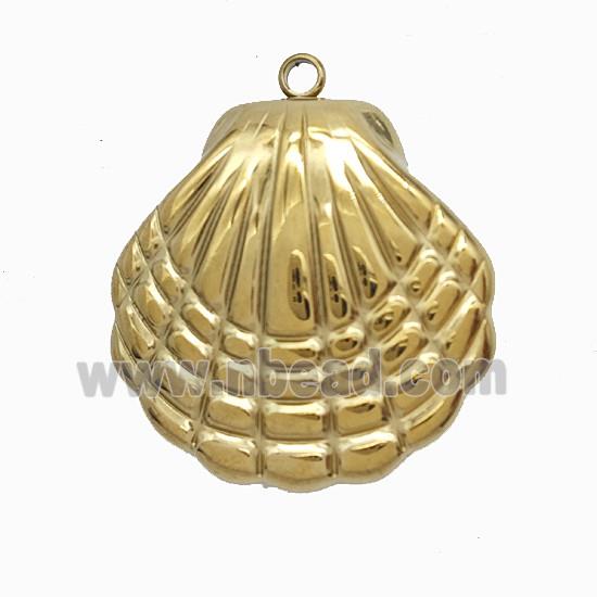 Stainless Steel Scallop Shell Pendant Gold Plated
