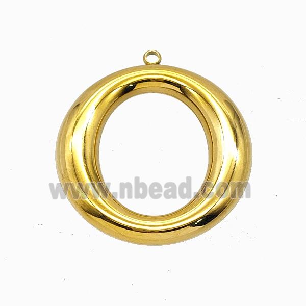 Stainless Steel Rings Pendant Circle Gold Plated