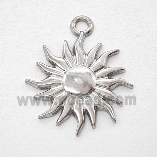 Raw Stainless Steel Sun Pendant