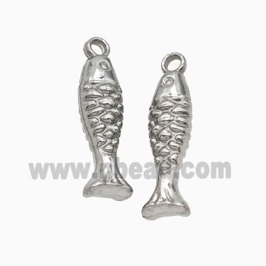 Raw Stainless Steel Fish Pendant