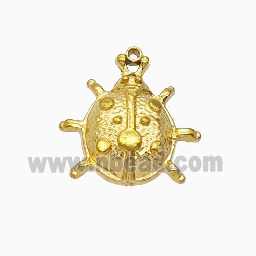 Stainless Steel Ladybug Pendant Gold Plated