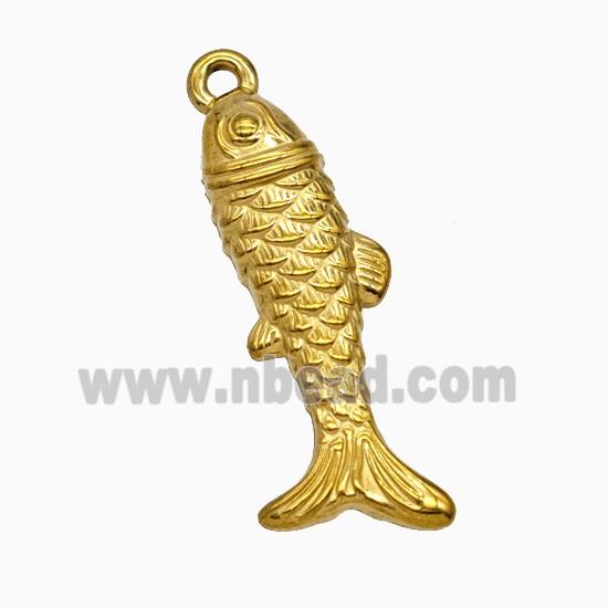 Stainless Steel Fish Pendant Gold Plated