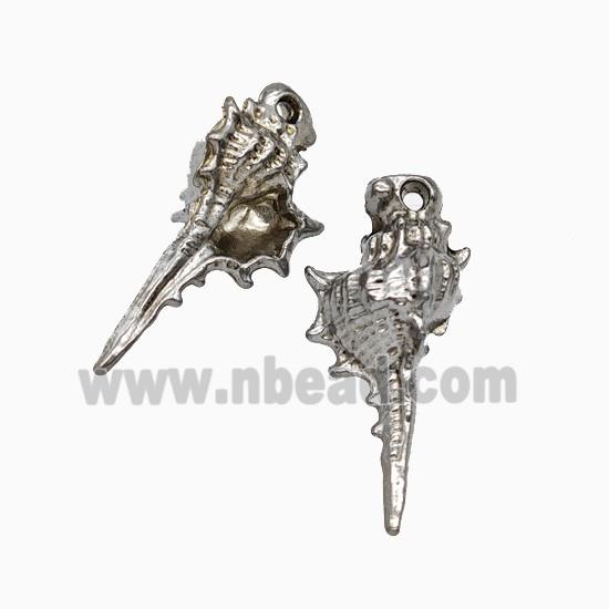 Raw Stainless Steel Conch Shell Pendant