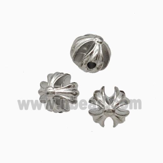 Raw Stainless Steel Round Beads
