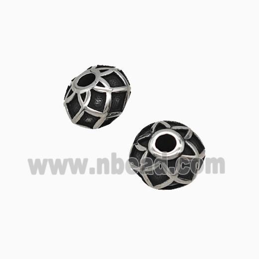 Stainless Steel Rondelle Beads Antique Silver