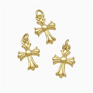 Copper Cross Pendant Gold Plated, approx 8-10mm