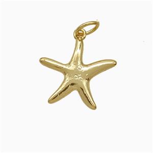 Copper Starfish Pendant Gold Plated, approx 15mm