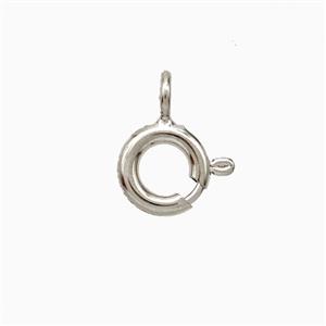 Copper Clasp Platinum Plated, approx 6mm dia