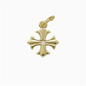 Copper Cross Pendant Gold Plated, approx 10mm