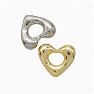 Copper Heart Pendant Mixed, approx 11mm