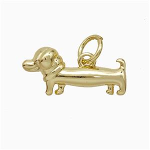 Copper Dog Pendant Gold Plated, approx 8-17mm