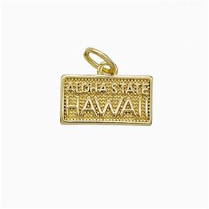 Copper Hawaii Pendant Aloha State Nameplate Gold Plated, approx 7-13mm