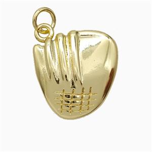 Baseball Gloves Charms Copper Pendant Sports Gold Plated, approx 16-17mm