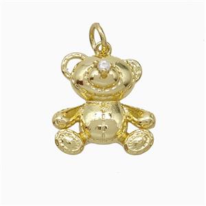 Copper Bear Pendant Gold Plated, approx 15mm